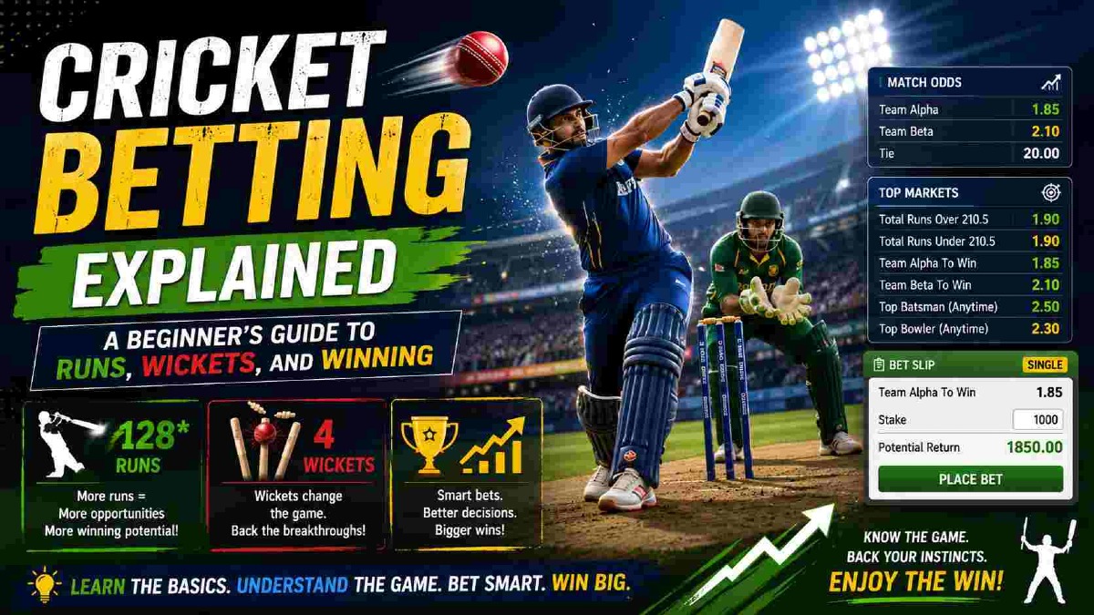 Cricket Betting Explained: A Beginner's Guide to Runs, Wickets, and Winning